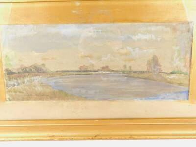 Howard Faulkner (British, early 20thC). Fenland landscape, watercolour, signed, 21cm high, 50cm wide. - 2