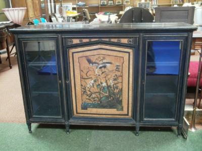 A late 19thC Aesthetic movement design ebonised sideboard