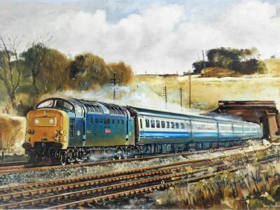 Terence Shelbourne (1930-2020). Railway related scenes, oil on boards, varying sizes. (AF, water damaged) - 2
