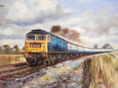 Terence Shelbourne (1930-2020). Railway related scenes, oil on boards, varying sizes. (AF, water damaged) - 4