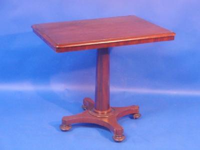 A 19thC mahogany rectangular top pedestal occasional table