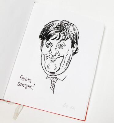 Terence Shelbourne (1930-2020). An artist's sketchbook, caricatures, to include pen and ink, watercolour and others, inscribed 'A Book of 91, Drawn April 2011 to June 2011', to include Harry Redknapp, John Higgins, Spike Army Scenes, John Cleese, Sir Davi - 3