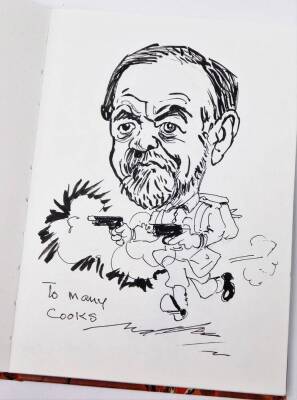 Terence Shelbourne (1930-2020). A caricature book, inscribed 'August 1996, continued and complete March 2000', to include Sir Enry's 'ammer, Labour of Love, Beefing About the Bush, Monty, Garden of Eden, Francis Bacon & Eggs, The Horse's Face Coursing The - 9