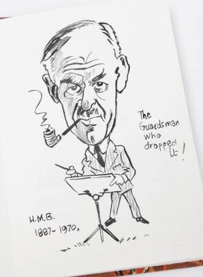 Terence Shelbourne (1930-2020). A caricature book, inscribed 'August 1996, continued and complete March 2000', to include Sir Enry's 'ammer, Labour of Love, Beefing About the Bush, Monty, Garden of Eden, Francis Bacon & Eggs, The Horse's Face Coursing The - 14