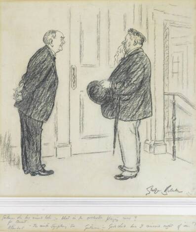 George Frederick Arthur Belcher (1875-1947). Punch London Charivari, pencil/pastel sketch, signed and dated, with later mounted inscription, 36cm x 36cm, framed and glazed.