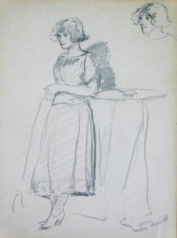 Morris Frederick Codner (1888-1958). Pencil sketch of a lady, 19.5cm x 15cm, framed and glazed.