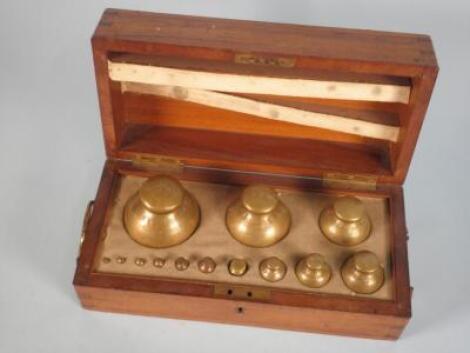 A set of Victorian bell metal weights for Lincolnshire Lindsey