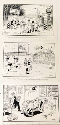 Terence Shelbourne (1930-2020). A group of pen and ink cartoons relating to various local events and scenes, to include Belton Park, Claypole Yacht Club, Long Bennington Activity Fair, Leadenham Gladiators Event, Great Gionerby Olympic Games, Grantham Cri - 3