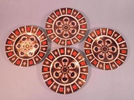 A set of four Crown Derby "Old Imari" pattern plates