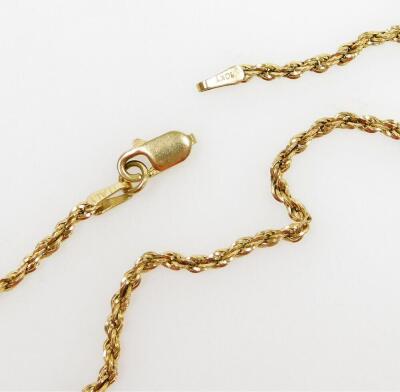 A rope twist chain, with clip clasp (AF), 44cm long, 5.9g. - 2