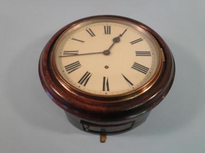 A late 19thC oak cased wall clock