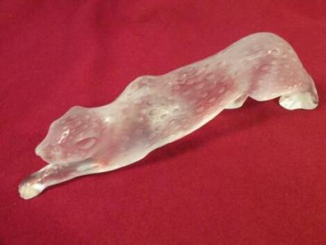 A Lalique frosted glass model of a panther