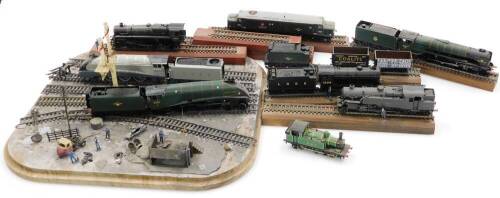 A small group of model railway ornaments, to include tracks and trains, a Ben Cruachand 6607 carriage, various locomotives, carriages and track, a golden flower, LNER and other trains. (a quantity)