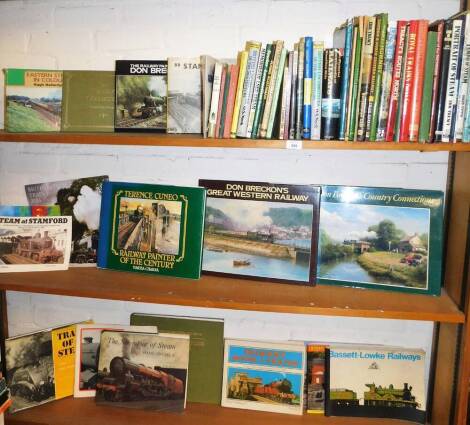 A large group of steam and railway related books, to include the Splendour of Steam by Hamilton Ellis, The Hornby Book of Trains 1927-32, Top Shed, The LNER 2/8/2 and 2/6/2 Classes, British Steam Locomotives, Blandford, Memoirs of LNER Steam, Grantham Ste