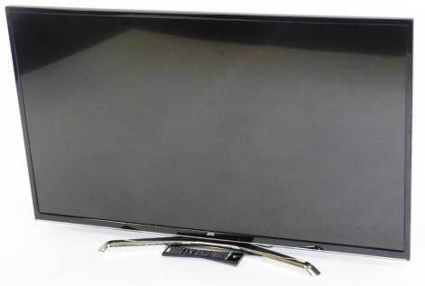 A JVC 49 inch flat screen television, model LT-49C770(A), with power lead and remote.