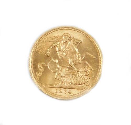 An Elizabeth II full gold sovereign, dated 1964.