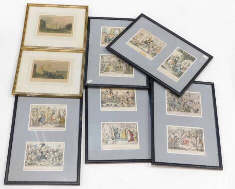 A collection of engravings, to include after John Leitch, a set of ten hand coloured engravings, Edward's Arm in the Hands of his Medical Advisors, The Battle of The Boyne, etc.