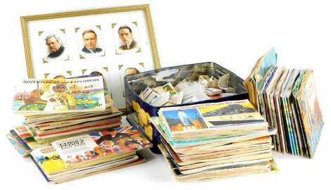 A part set of cigarette cards, famous British authors by Wills (6), a quantity of mainly tea cards, etc.
