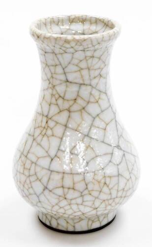 A Chinese crackle glaze white porcelain vase, of baluster form, 91cm high.