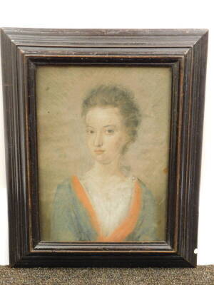 19thC English School. Portrait of a lady, pastel, quarter profile, 27cm x 19cm. - 2