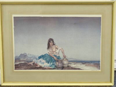 William Russell Flint (1880-1969). Sara, artist signed coloured print, 43cm x 64.5cm. - 2