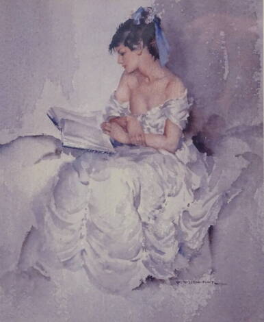 William Russell Flint (1880-1969). Cecilia reading, limited edition coloured print, 772/850, 31.5cm x 24cm.