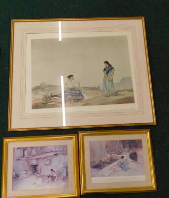 After William Russell Flint (1880-1969). Almeria, coloured print, 57cm x 71cm, and two others. (3) - 2