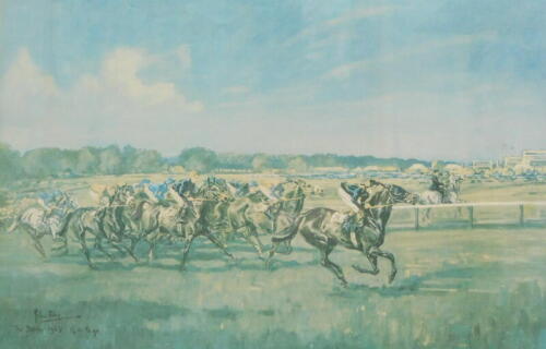 After King. The Derby 1968, Sporting Gallery Limited print, 36cm x 46cm, various other hunting prints, after Ludovic, Nicholas Nickleby on the to Dothboys Hall, etc. (8)