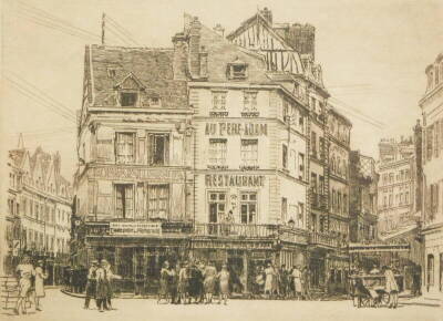 Early 20thC French School. First State Aupere-Adam Restaurant, 17/81 engraving, unsigned, 15cm x 19cm.