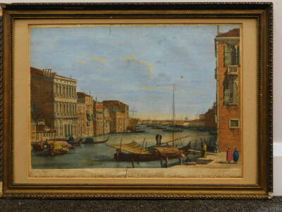 After Canaletto. Canaleti Pinxit & Fletcher, A View of the Great Canal, Venice, coloured print, 29cm x 43cm. - 2