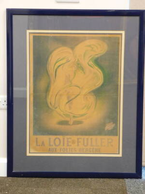 After Dac La Loie Fuller aux Folies Bergere. Vintage poster, Lautrec style dancing girl, 79cm x 63cm. - 2