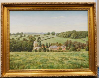Malcolm Doughty (20thC). Springtime in the Vale of Belvoir Knipton, oil on board, signed, dated 1985 and titled verso, 45cm x 59cm. Artist label verso. - 2