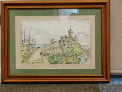 Gordon Cumming (20thC). Lincoln Castle Wall, watercolour, signed and dated (19)66, 33cm x 52cm. - 2