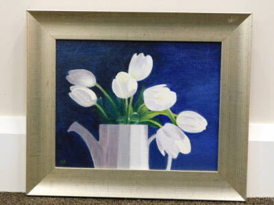 D. Pollard. Tulips, oil, initialled and titled verso, 19cm x 24cm. - 2