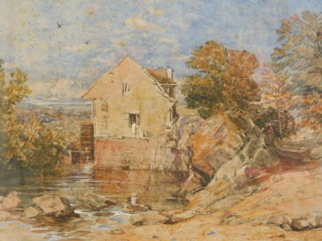 George Cattermole (1800-1868). Watermill, watercolour, monogrammed, 28cm x 39.5cm.