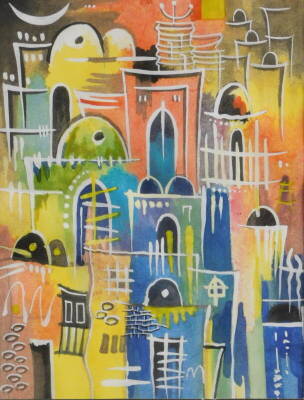 A. Sixaliyev. Townscapes, waterolour - pair, signed and dated (20)07, 29cm x 21cm, and another signed Elizabeth. (3)