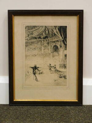 J.A. Mitchell. La fin del' Acte (A 'Opera), ink drawing, signed, dated 1878 and titled verso, 25cm x 17.5cm. - 2