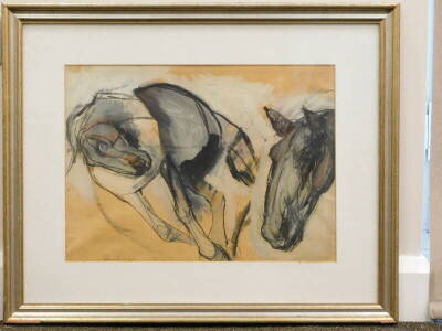 20thC School. Horse study, multi media, indistinctly signed and dated (19)64, 33cm x 45cm. - 2