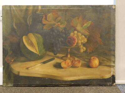 19thC School. Fruit still life, oil on canvas, 53.5cm x 74cm. - 2