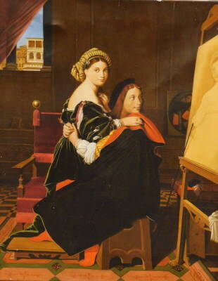 20thC School. Study from Raphael and the Fornarina, oil on canvas, 66cm x 54cm.