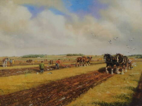 Martin Spencer-Coleman (b.1952). The Ploughing Competition, artist signed limited edition coloured print, 175/500, 35cm x 42cm.