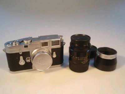 A Leica M3 camera, number 915466, with Elmar 1:28/50 lens (no 2119791)