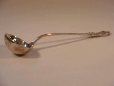 A Victorian silver soup or punch ladle