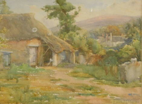 Edith Margaret Harms (1870-1943). Foot on the Downs, watercolour, signed and titled verso.