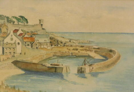 Geoff Johnson. Eastern Harbour (Crail), watercolour, titled verso, 22cm x 34cm.