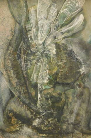 F.S. Balson. Abstract, oil on board, signed and dated (19)51, 39cm x 26.5cm.