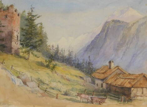 G.K. Pierson (19thC). Alpine landscape, watercolour, signed and dated 1868, 22cm x 30cm.