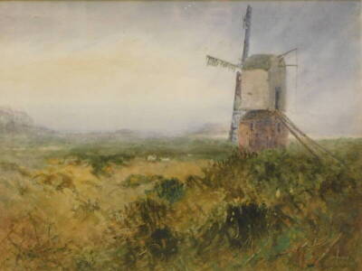 J.W. Walker (10thC/20thC). Windmill in landscape, watercolour, signed, 38cm x 55cm.