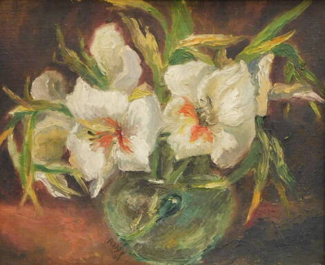 Thekla Roddy (19thC/20thC). Flower study, oil on board, signed and dated (19)51, 24cm x 29cm.