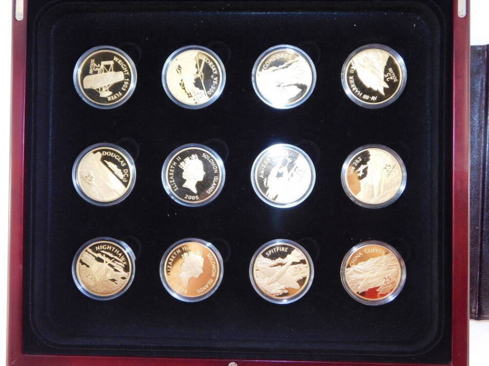 A Royal Mint gold plated set of Commemorative Coins, The Golden History